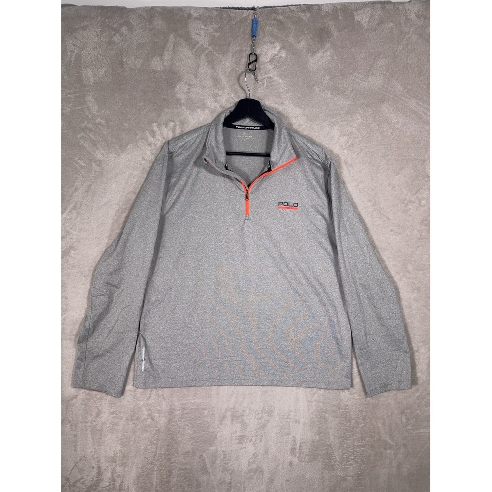 Polo Sport Ralph Lauren Quarter Zip Pullover Mens Large Gray Performance Jacket